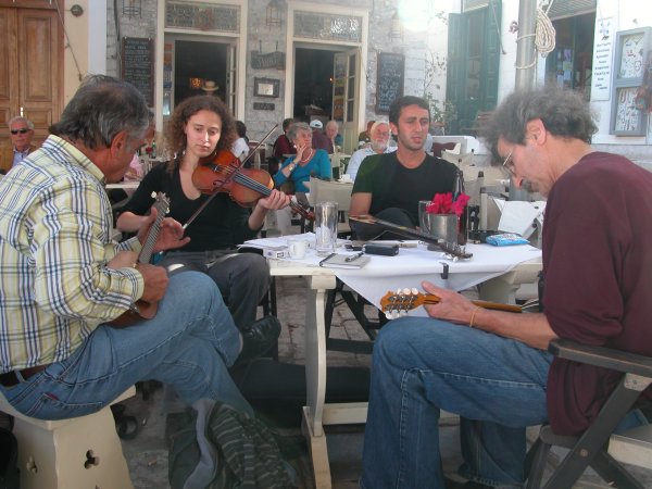 Music happening in the Pirate Bar, Hydra 2007.